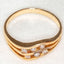 14k Yellow Gold Wave Diamond Ring - Size 6