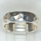 925 Sterling Silver Hammered Band Ring - Size 7 3/4