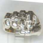 Sterling Silver Skull Fist Statement Ring - Size 11