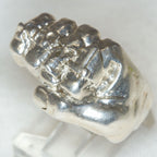 Sterling Silver Skull Fist Statement Ring - Size 11