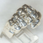 Sterling Silver Skull Fist Statement Ring - Size 11