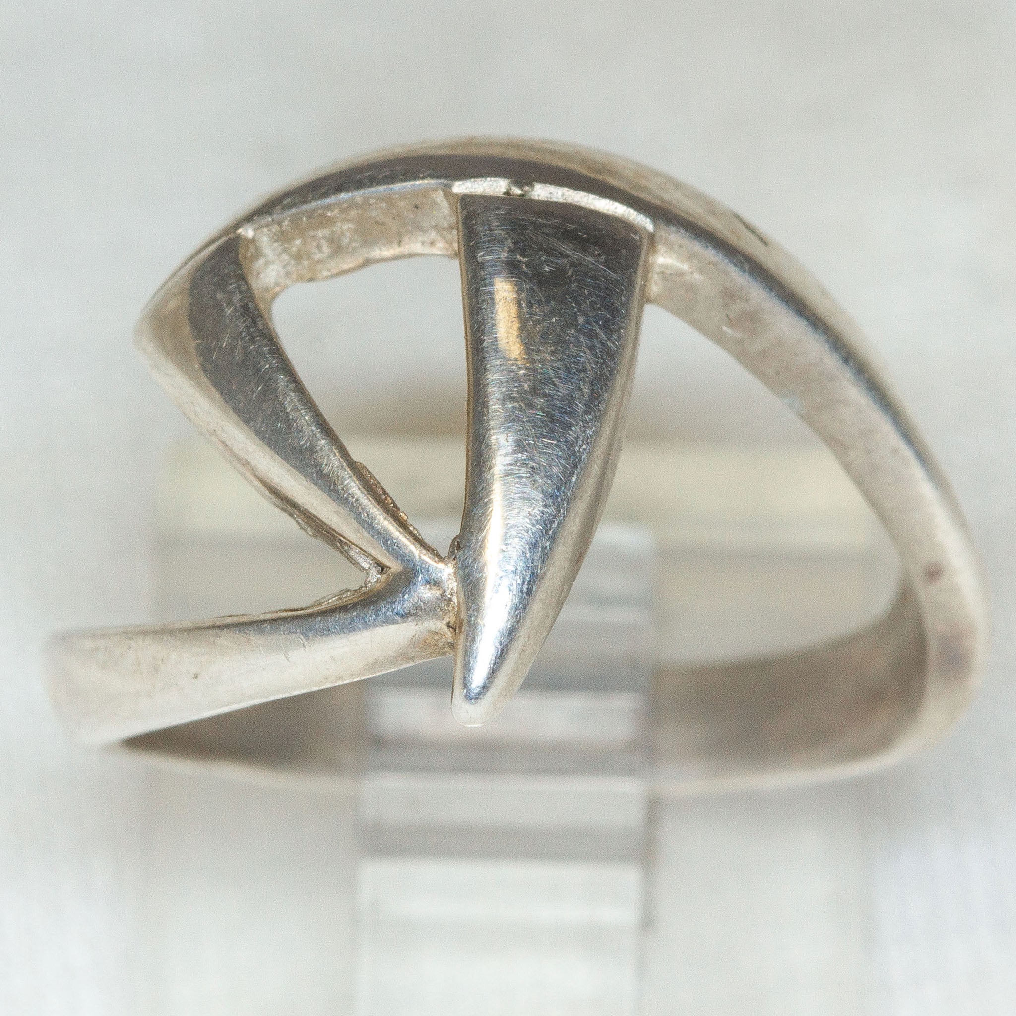 Geometric "A" Sterling Silver Ring - Size 6 1/2 Secondary image