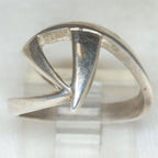 Geometric "A" Sterling Silver Ring - Size 6 1/2