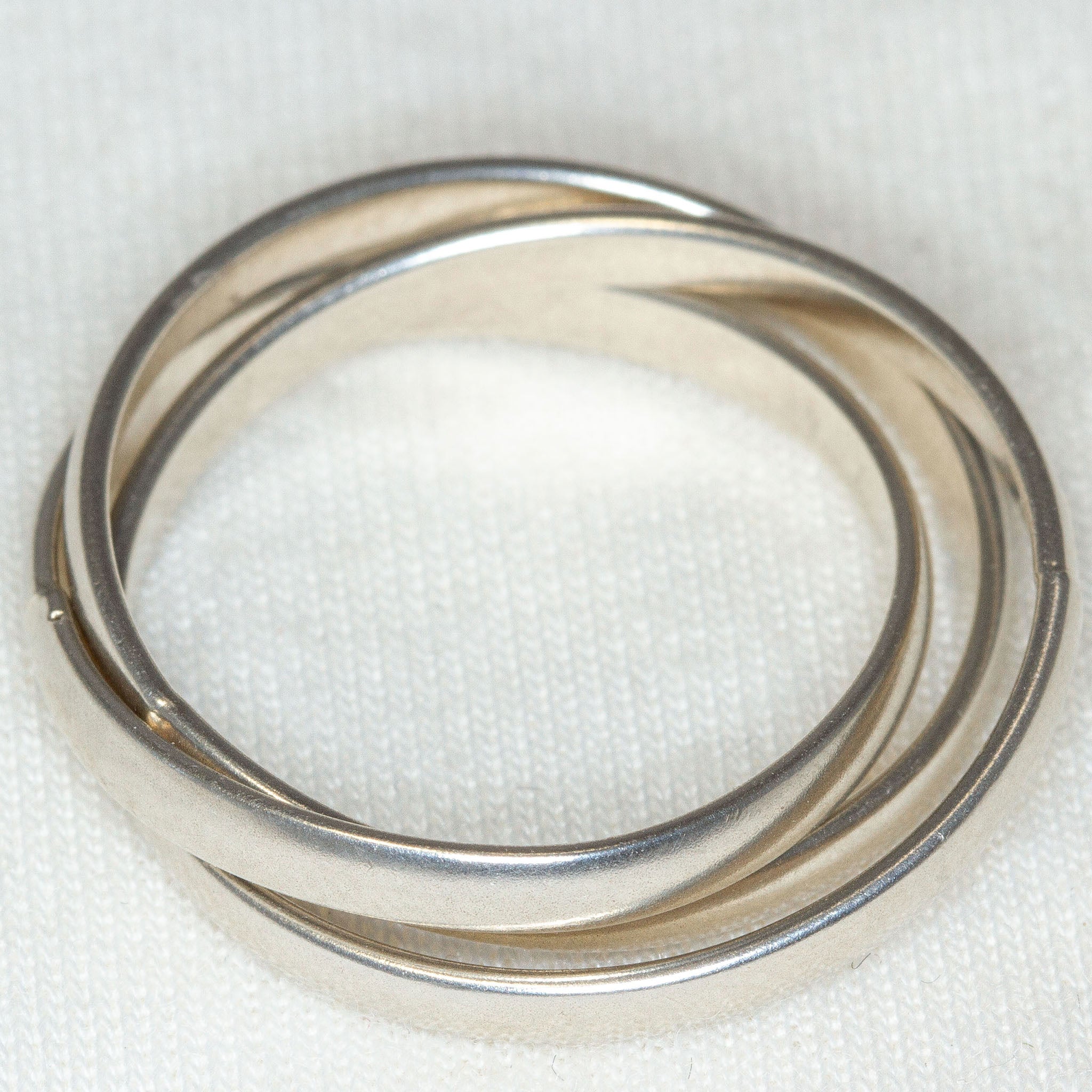 Classic 925 Sterling Silver Interlocking Russian Wedding Band - Size 11