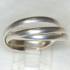 Classic 925 Sterling Silver Interlocking Russian Wedding Band - Size 11