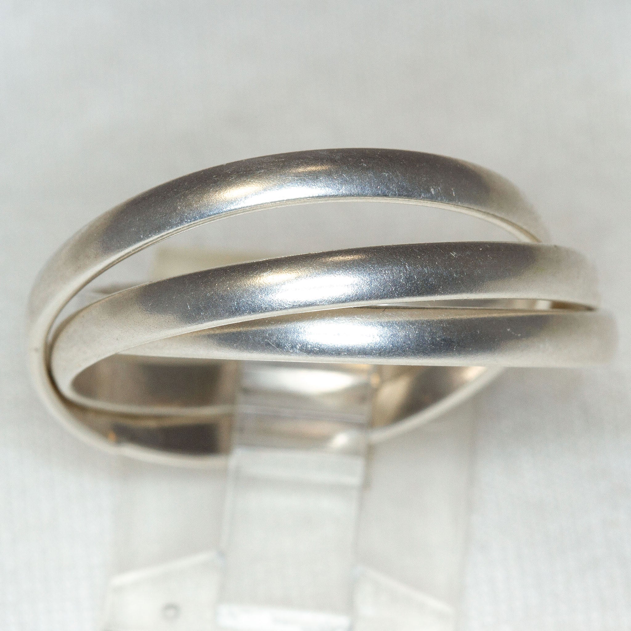 Classic 925 Sterling Silver Interlocking Russian Wedding Band - Size 11