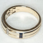 Vera Wang 14k White Gold Princess-Cut Diamond and Sapphire Band - Size 11