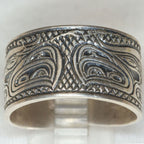 Sterling Silver First Nations Totem Band - Size 13