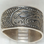 Sterling Silver First Nations Totem Band - Size 13