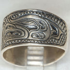 Sterling Silver First Nations Totem Band - Size 13