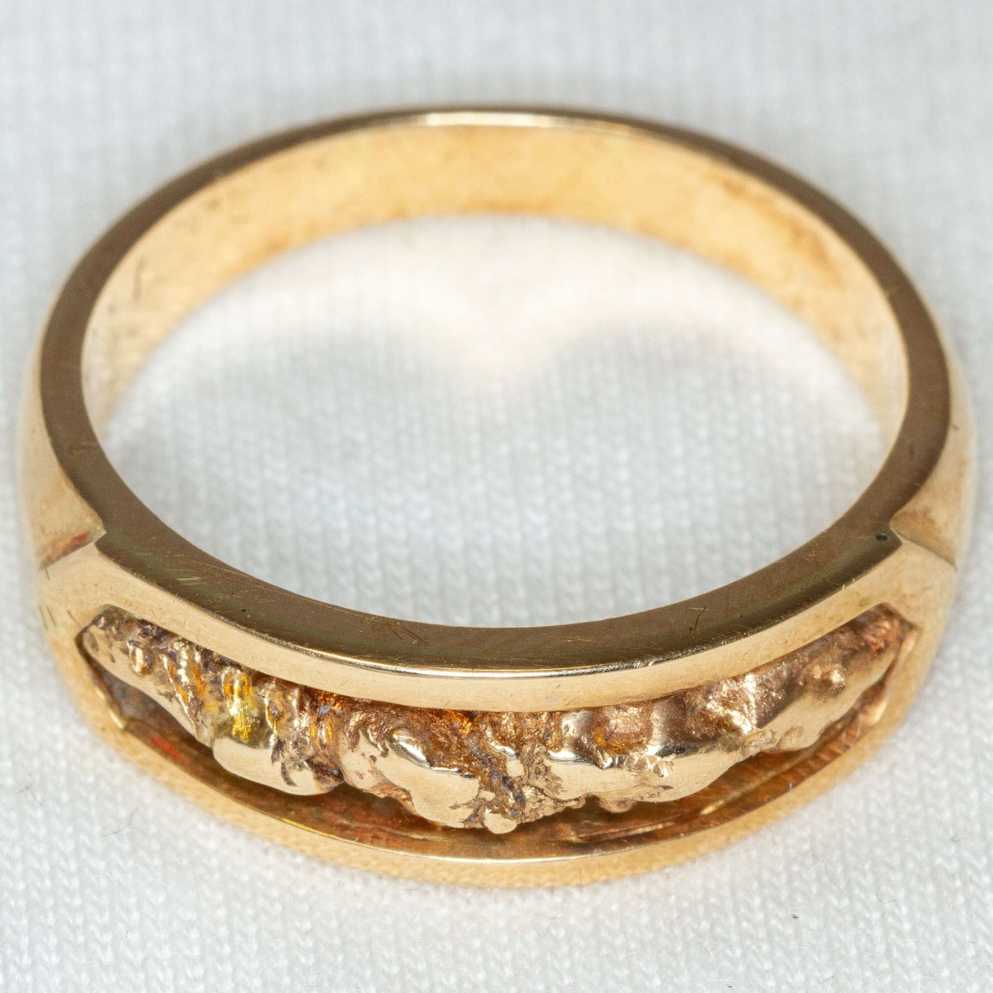 14k Yellow Gold Nugget-Style Band - Size 10