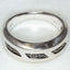 10k White Gold Black Diamond Band - Size 10 1/2
