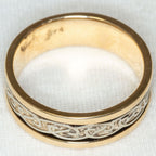 10k Two-Tone Gold Celtic Knot Band - Size 10 1/4