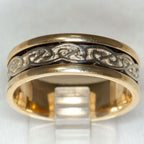 10k Two-Tone Gold Celtic Knot Band - Size 10 1/4