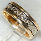 10k Two-Tone Gold Celtic Knot Band - Size 10 1/4