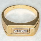 10k Yellow Gold Diamond Channel Set Band - Size 10