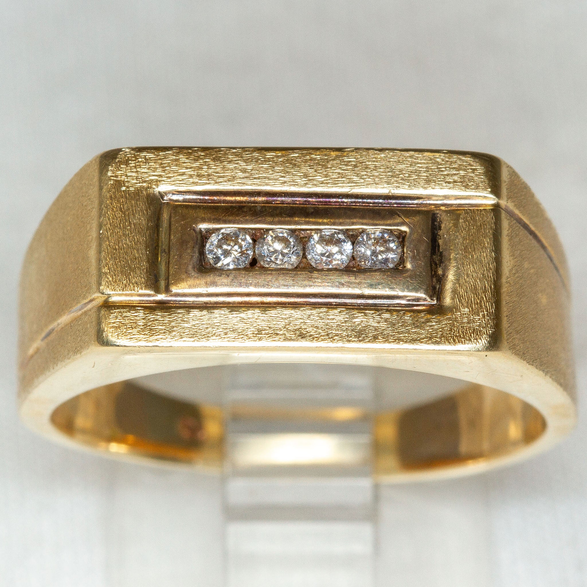 10k Yellow Gold Diamond Channel Set Band - Size 10 Secondary image