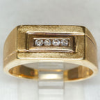 10k Yellow Gold Diamond Channel Set Band - Size 10