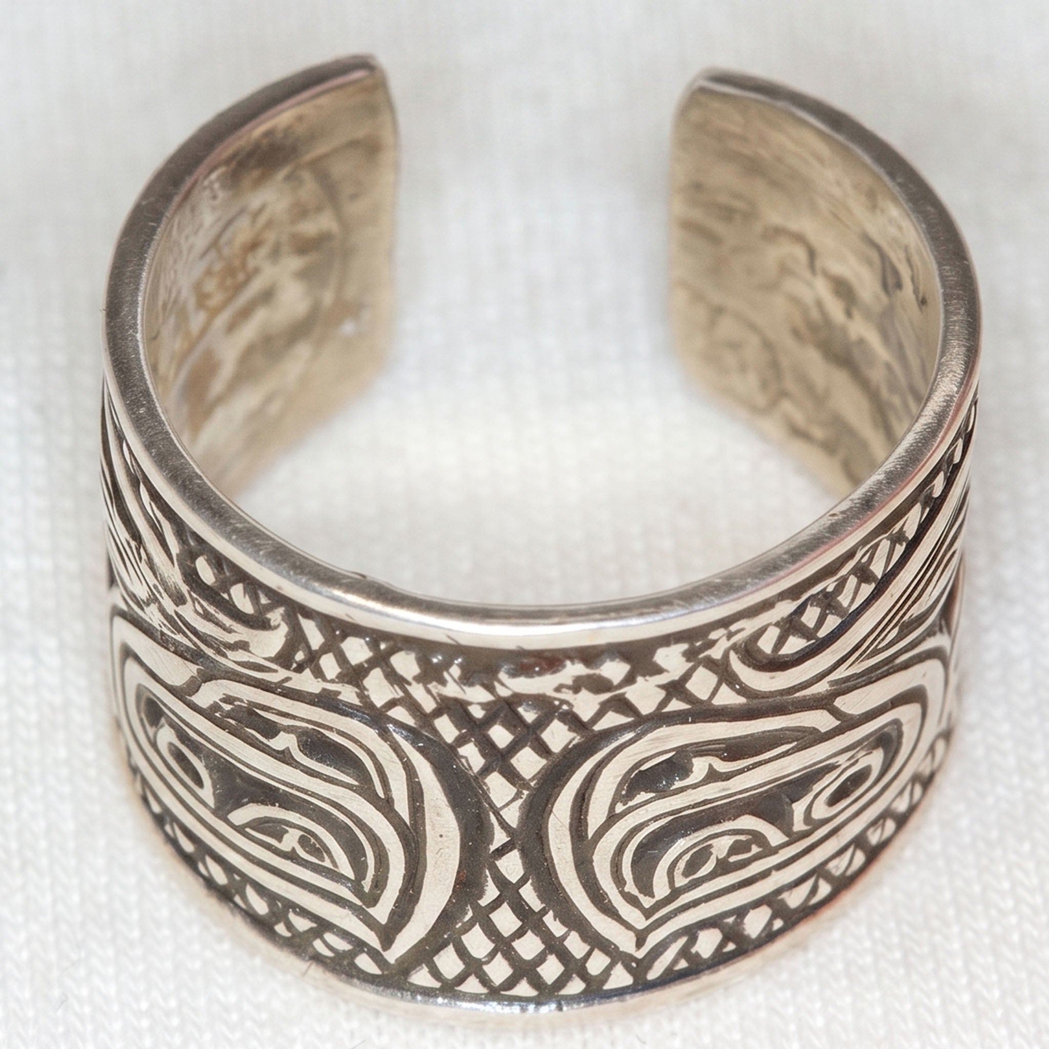 Sterling Silver First Nations Open-Ended Band - Size 8+