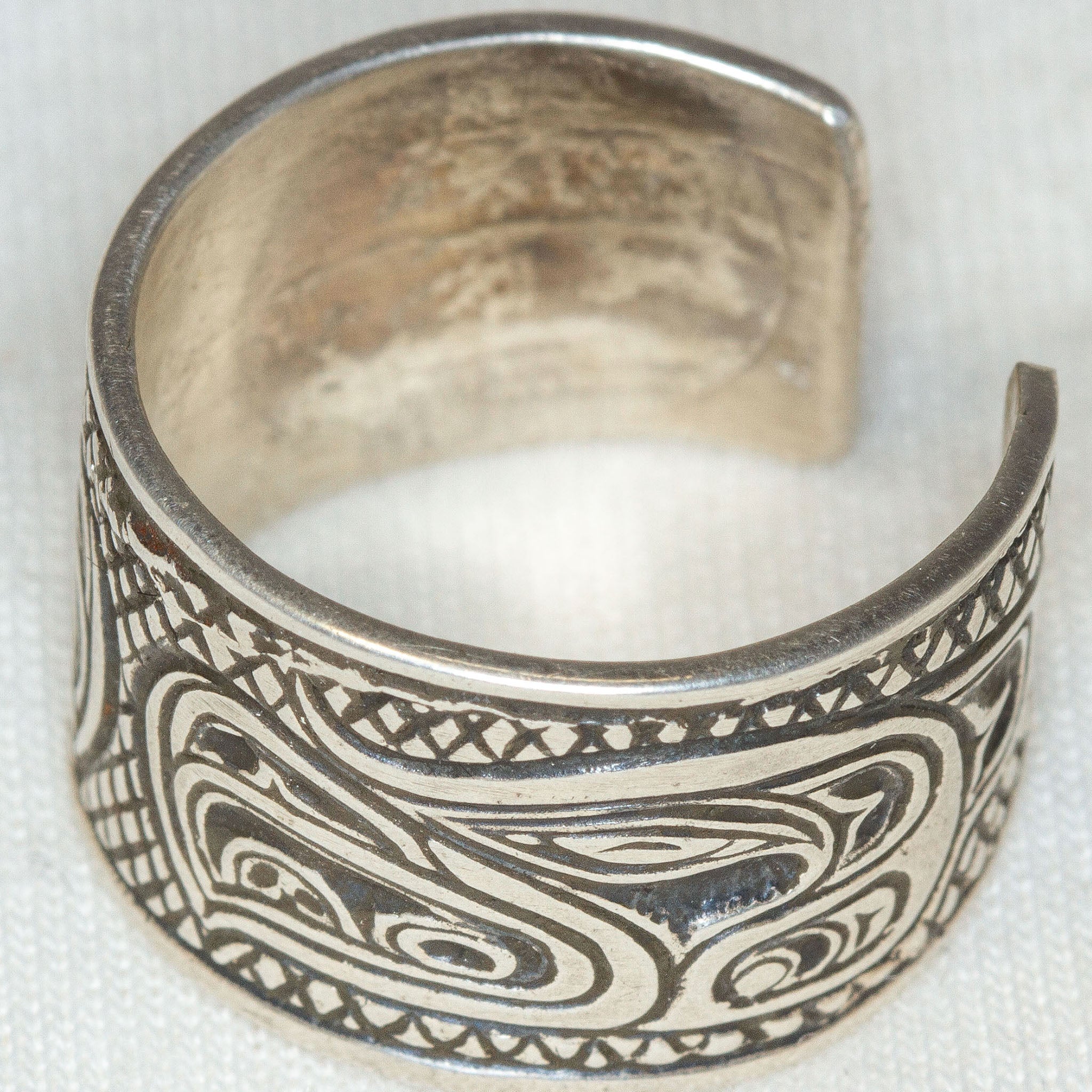 Sterling Silver First Nations Open-Ended Band - Size 8+