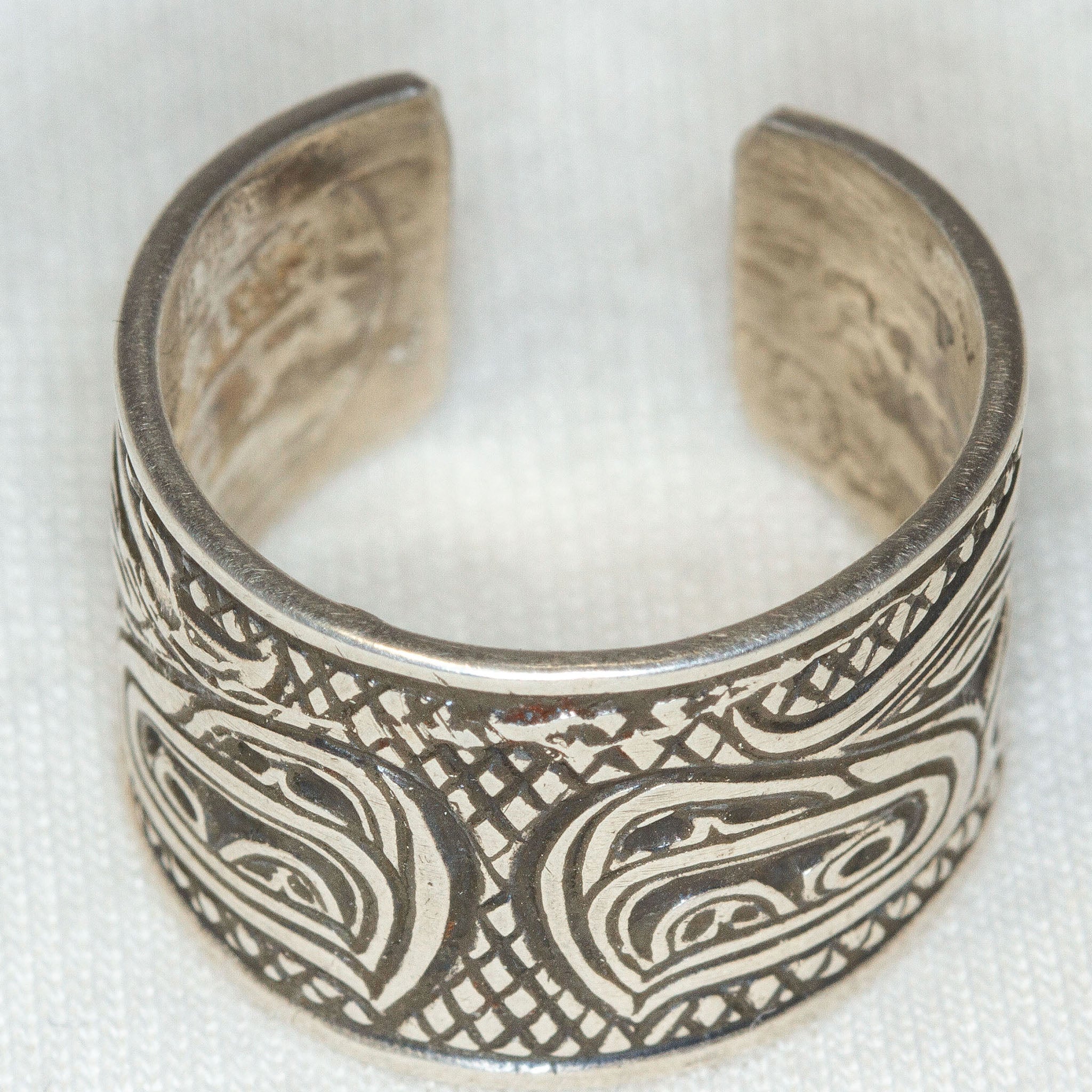 Sterling Silver First Nations Open-Ended Band - Size 8+