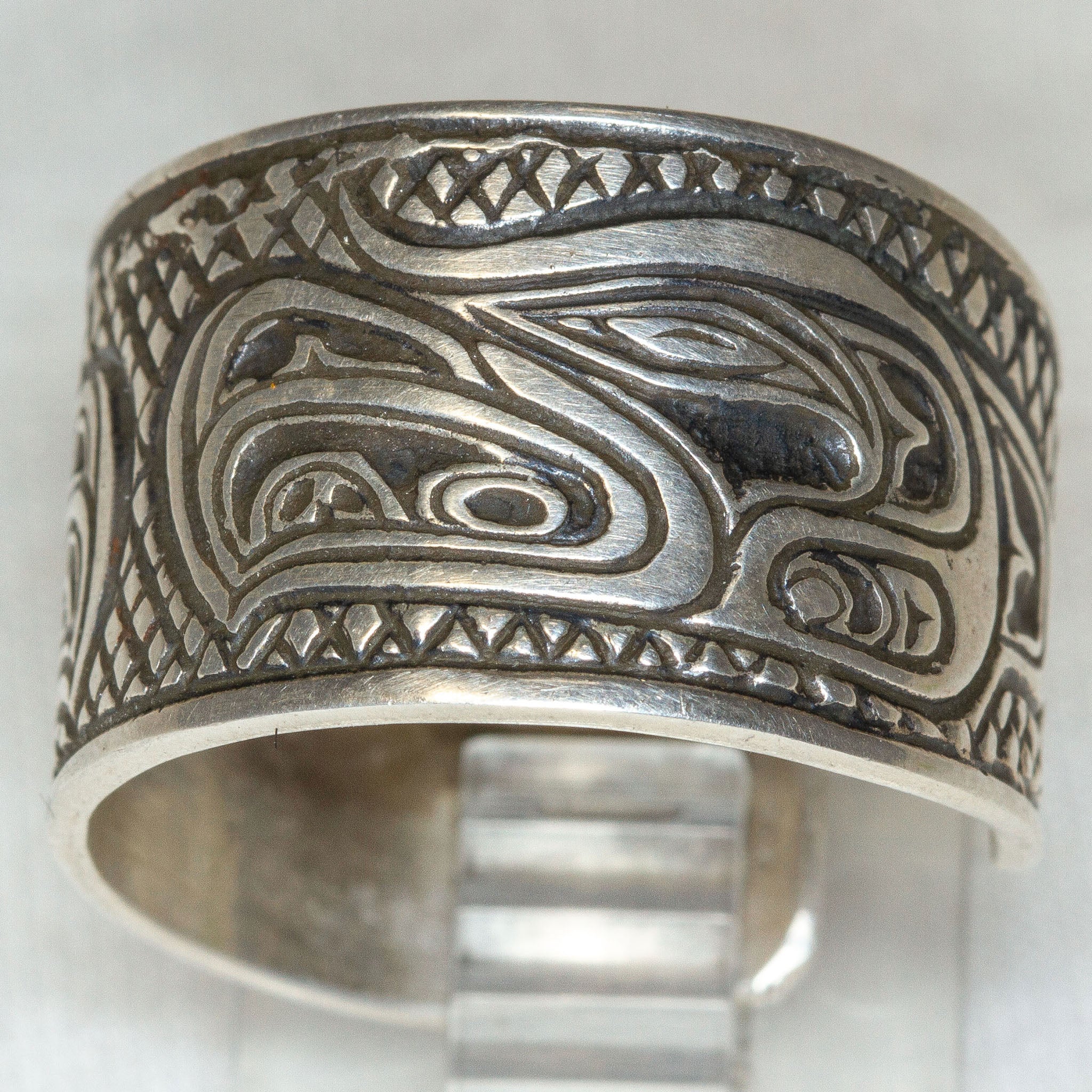 Sterling Silver First Nations Open-Ended Band - Size 8+