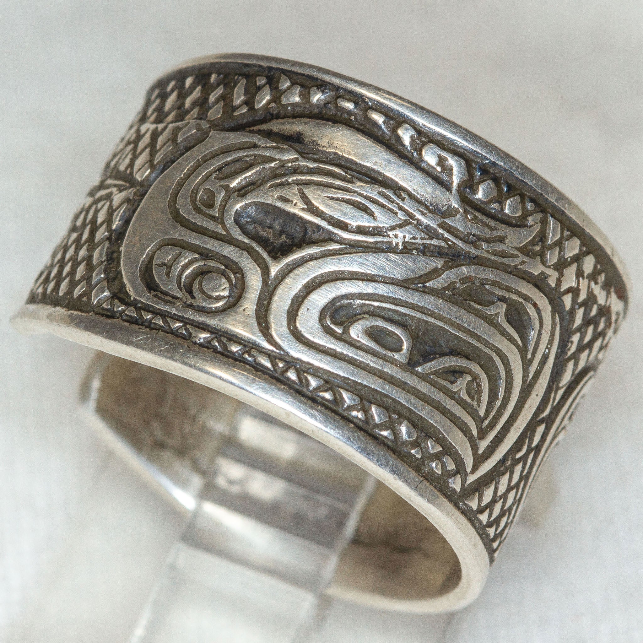 Sterling Silver First Nations Open-Ended Band - Size 8+