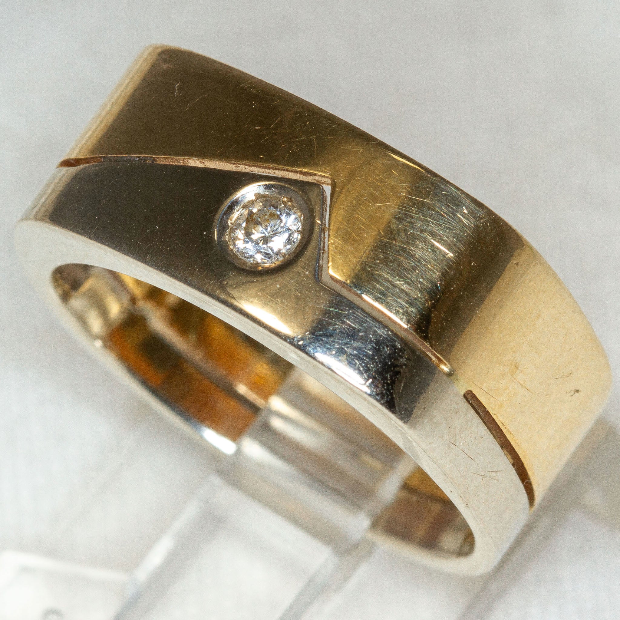 Two-Tone 14k Gold Diamond Band - Size 8 1/4