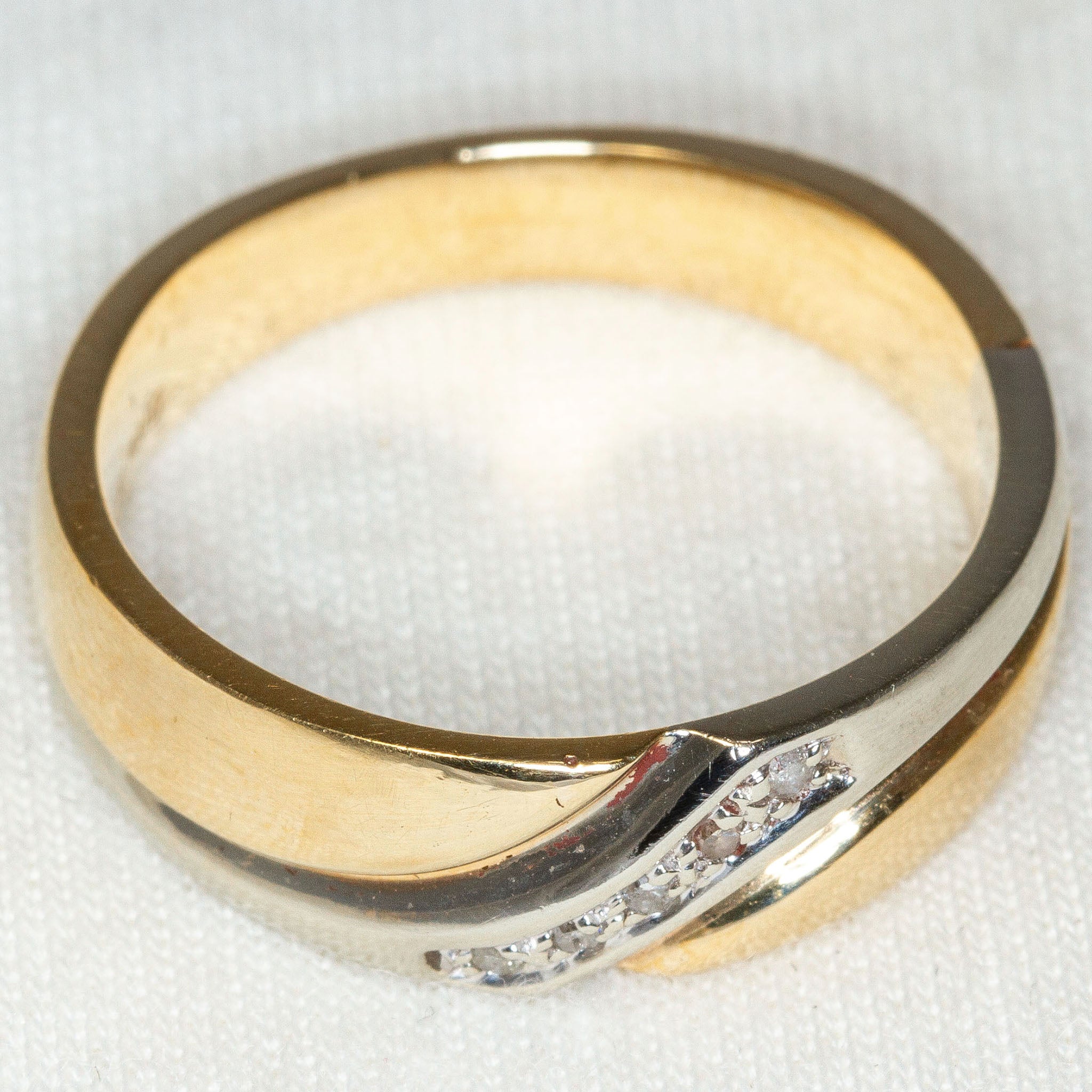 Two-Tone 10k Gold Diamond Accent Band - Size 9 Main image