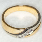Two-Tone 10k Gold Diamond Accent Band - Size 9