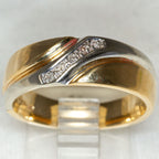Two-Tone 10k Gold Diamond Accent Band - Size 9