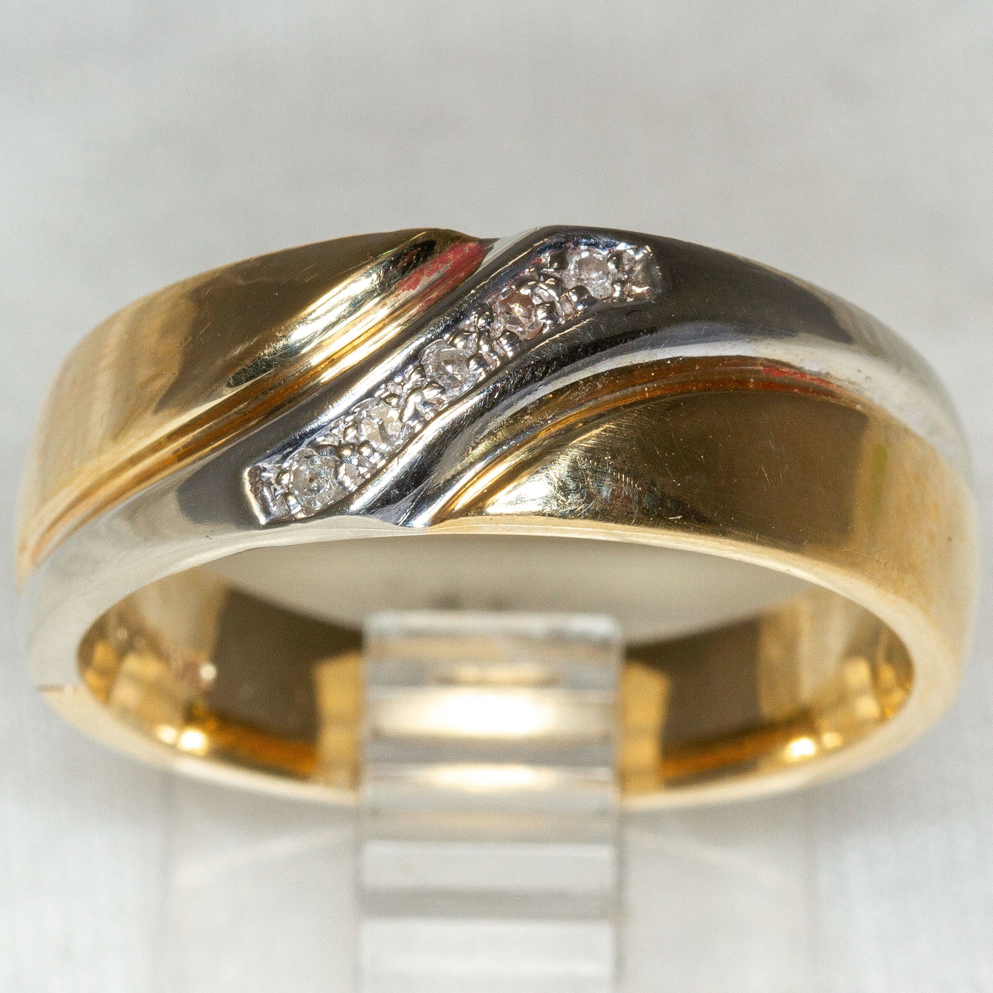 Two-Tone 10k Gold Diamond Accent Band - Size 9