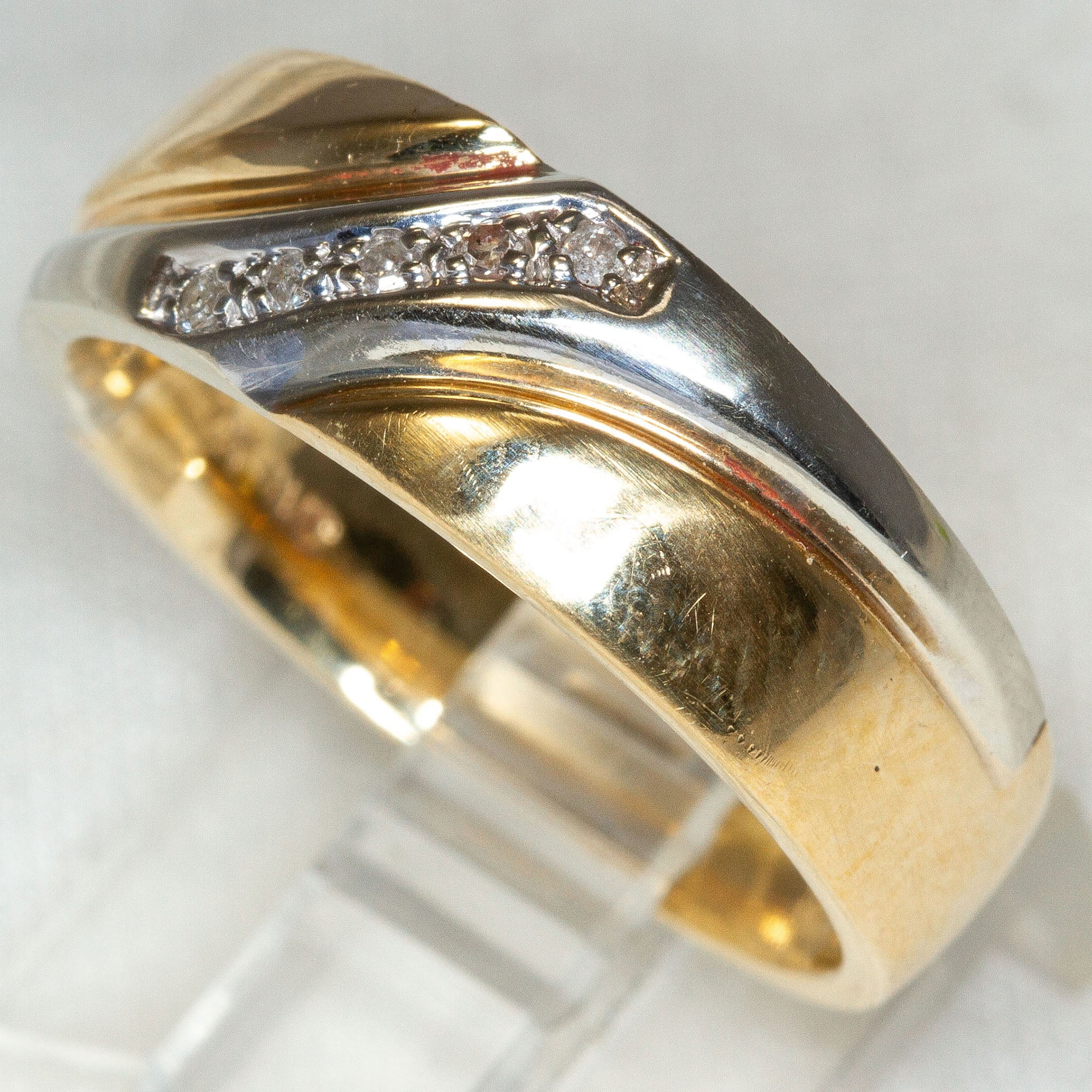 Two-Tone 10k Gold Diamond Accent Band - Size 9