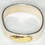 Two-Tone Sterling Silver & 10k Gold Nugget Band - Size 10
