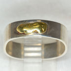 Two-Tone Sterling Silver & 10k Gold Nugget Band - Size 10