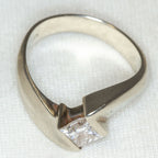 Modern 14k White Gold Princess-Cut Solitaire Diamond Ring - Size 7