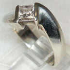 Modern 14k White Gold Princess-Cut Solitaire Diamond Ring - Size 7