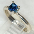 Princess Cut Blue Sapphire Solitaire Ring in 10k Gold