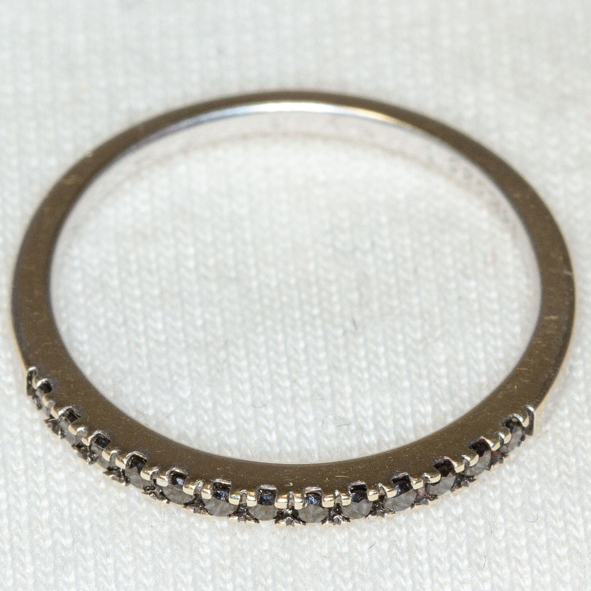 10k Yellow Gold Blue Sapphire Eternity Band - Size 6