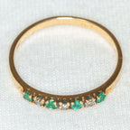Elegant 10k Gold Emerald and Diamond Alternating Band