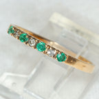 Elegant 10k Gold Emerald and Diamond Alternating Band