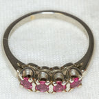 Elegant 18k White Gold Ruby Four-Stone Ring - Size 6 3/4