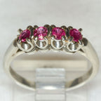 Elegant 18k White Gold Ruby Four-Stone Ring - Size 6 3/4