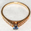 14k Gold Blue Sapphire and Diamond Engagement Ring - Size 7 3/4