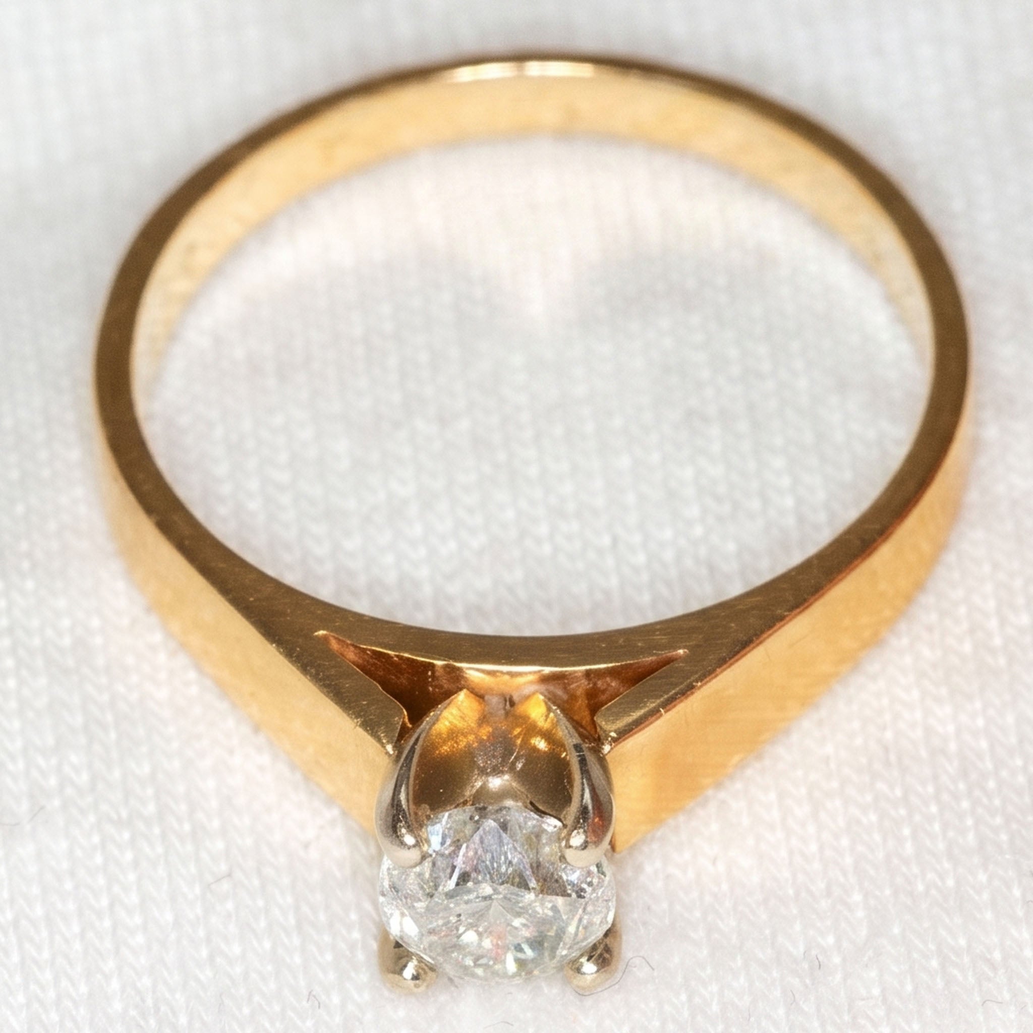 14k Yellow Gold Solitaire Diamond Engagement Ring - .50ct Main image