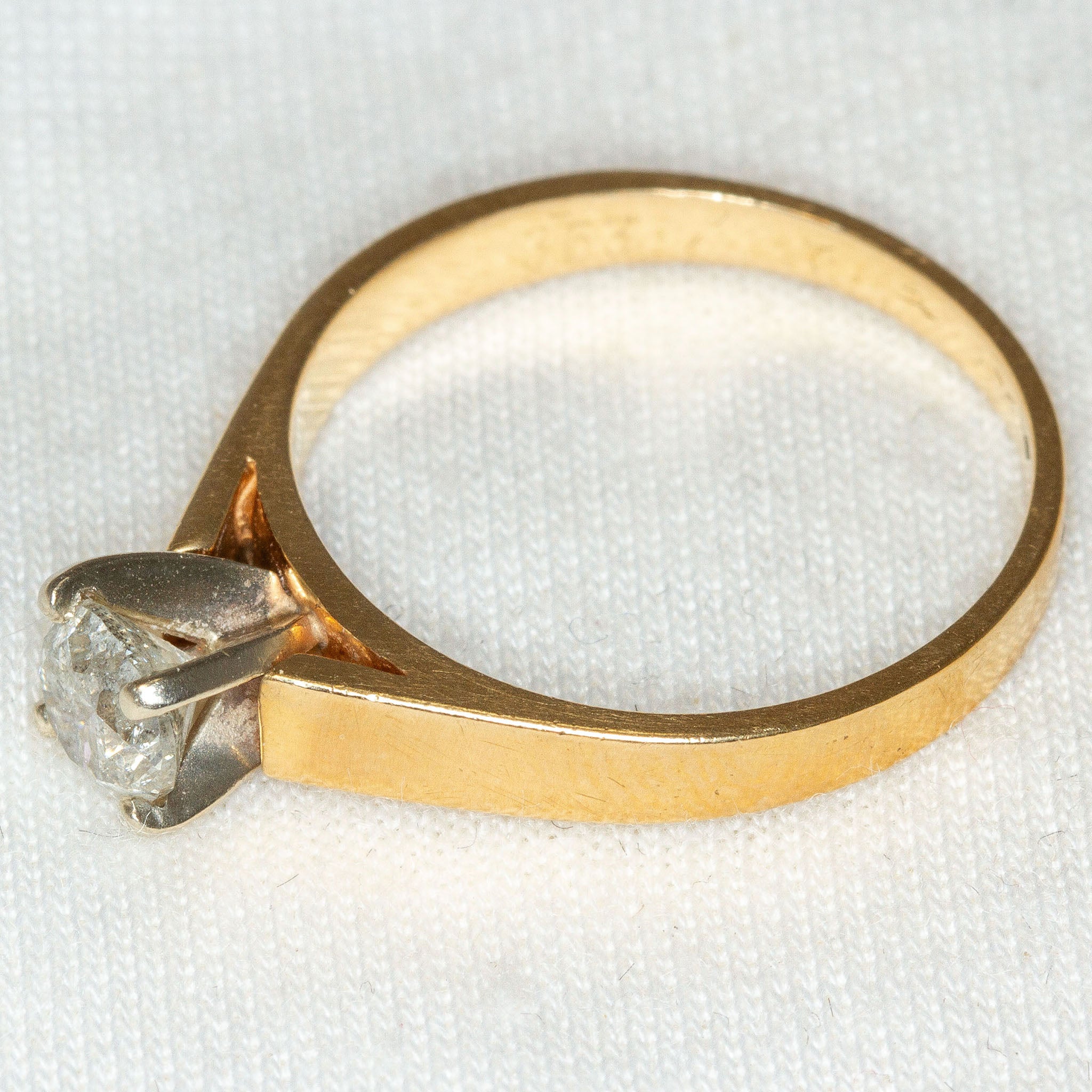 14k Yellow Gold Solitaire Diamond Engagement Ring - .50ct