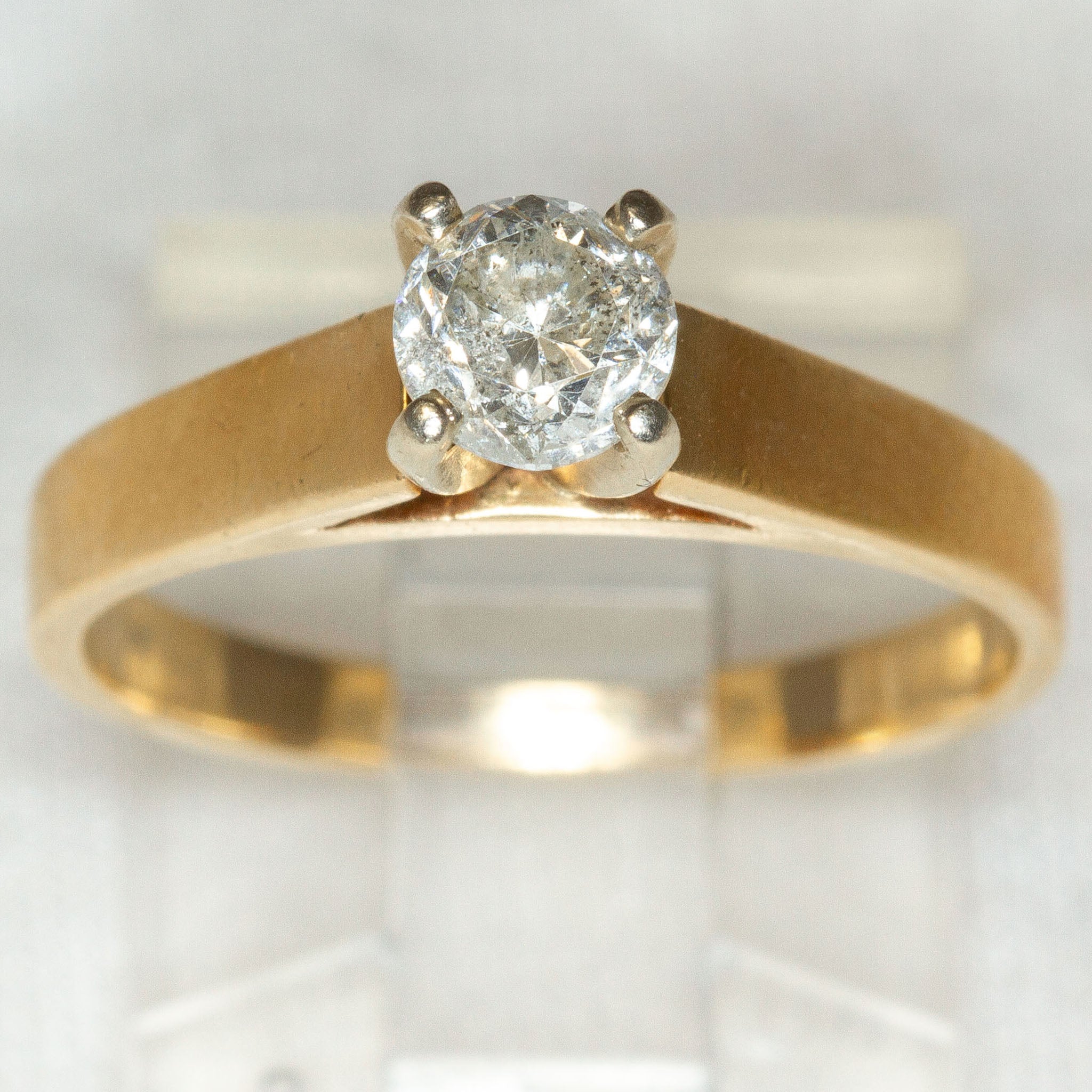 14k Yellow Gold Solitaire Diamond Engagement Ring - .50ct Secondary image