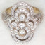 Art Deco Style 14k White Gold Diamond Cluster Ring - Size 7