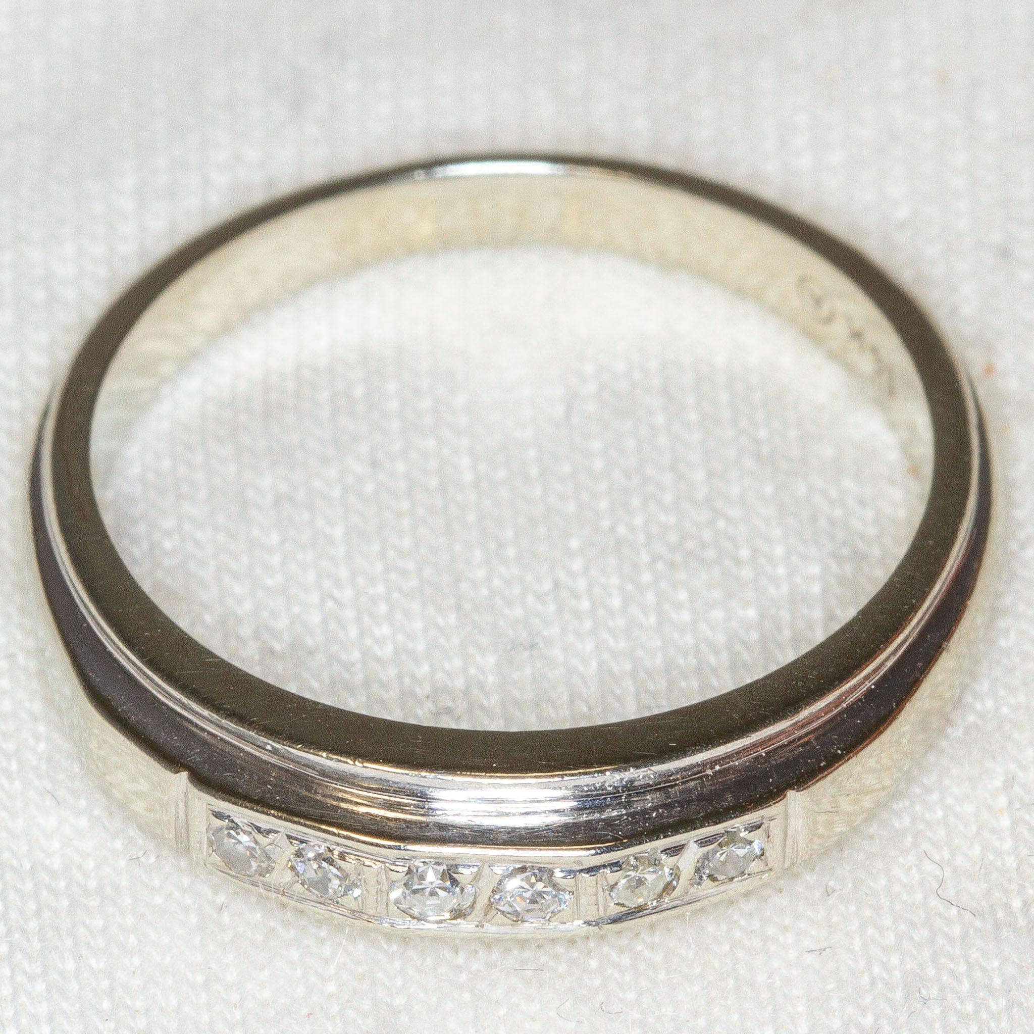 14k White Gold Diamond Channel-Set Band - Size 7 Main image