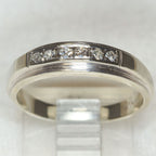 14k White Gold Diamond Channel-Set Band - Size 7